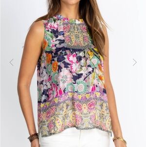 JOHNNY WAS silk floral tank top - size large